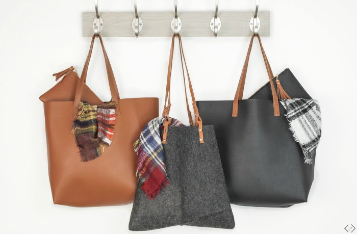felt and leather bag